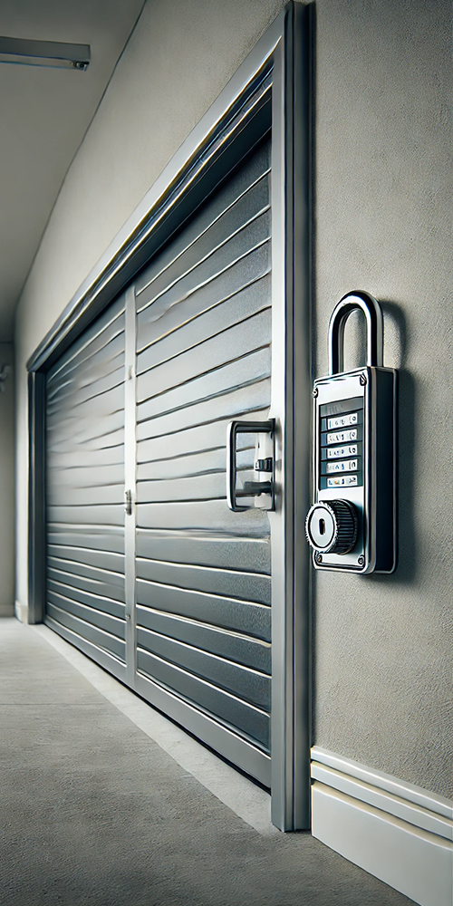 Residential garage in San Antonio with a repaired and secured garage door lock